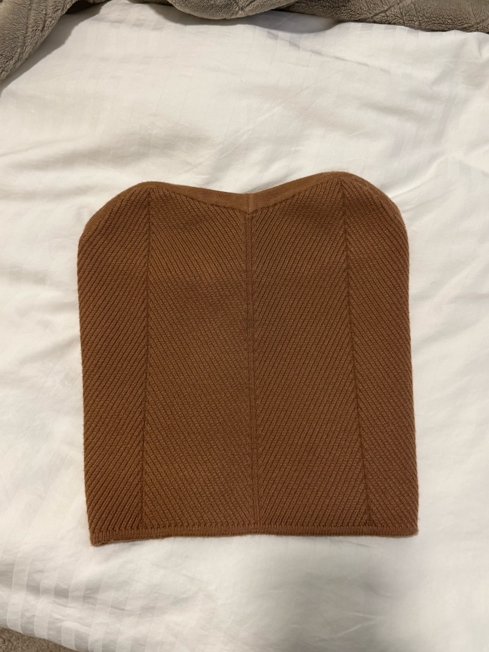 aerie Brown Crewneck Knit Tube Top
